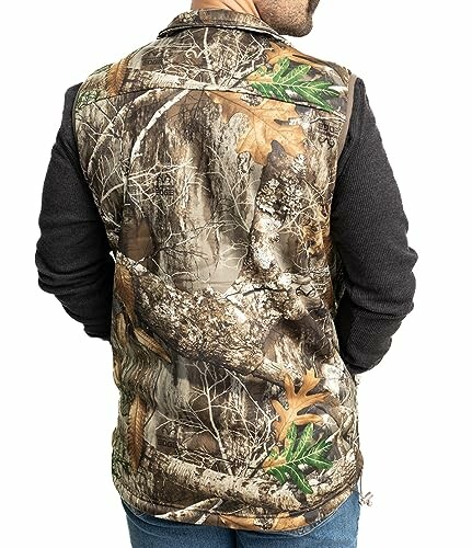 Back view of a camo jacket with nature pattern