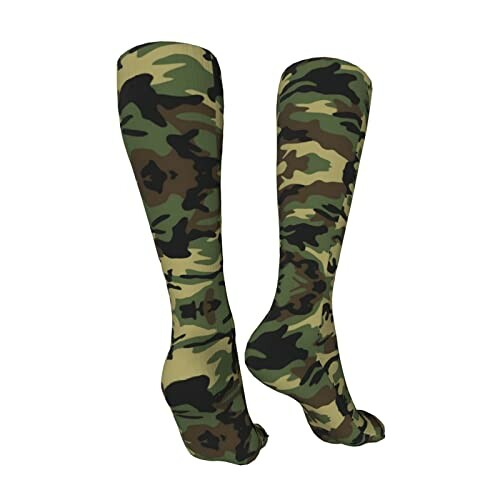 Kids wearing camouflage knee-high socks during sports