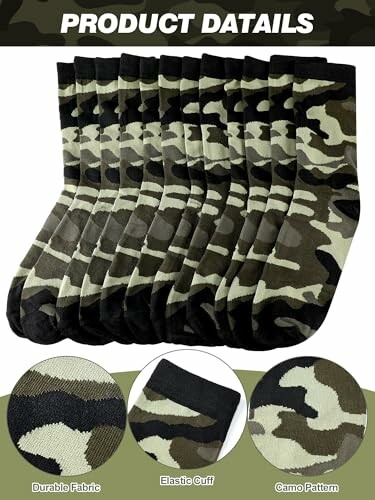 12 Pairs Camo Socks for Men