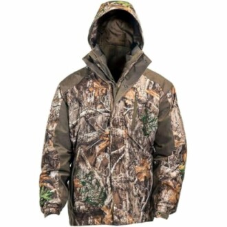 Camouflage hunting jacket with hood