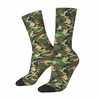 Pair of socks with a camouflage pattern