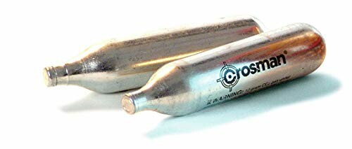 Two Crosman CO2 cartridges on a white background.