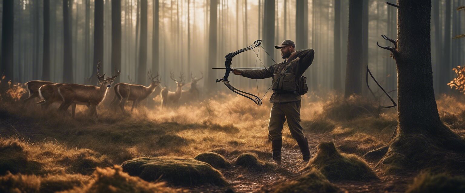 Hunting bow in action