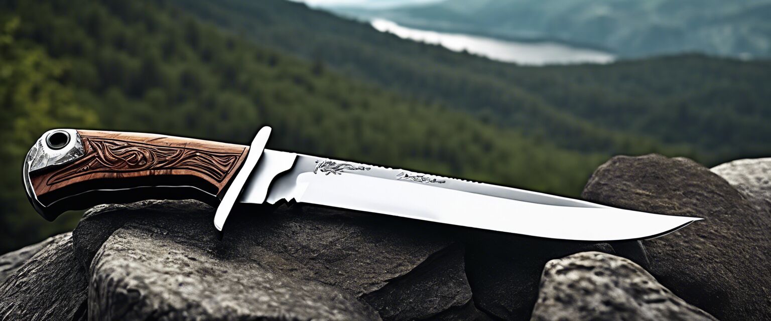 Hunting knife in nature