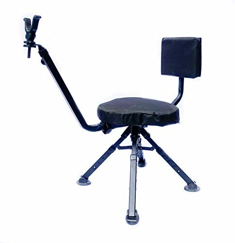 Portable chair with attached gun rest and back support