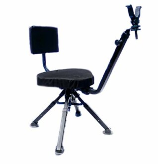 Portable hunting chair with adjustable armrest