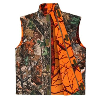 GUGULUZA Camo and Orange Hunting Vest