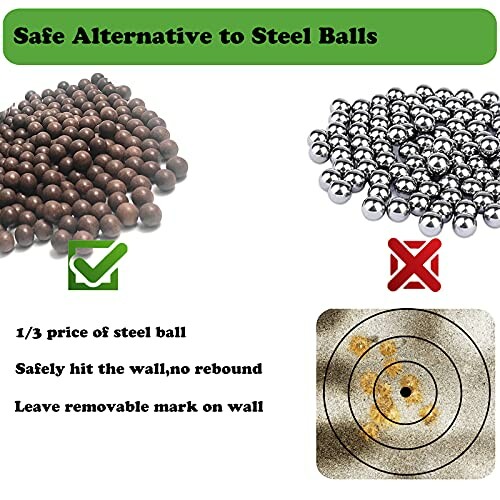 Comparison of brown non-steel balls and steel balls with benefits of non-steel balls.