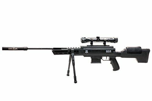 Black airsoft sniper rifle with scope and bipod